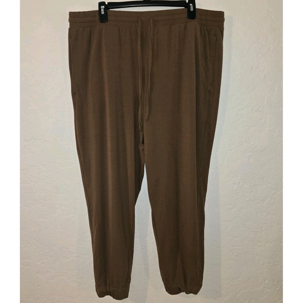 Lands End‎ Jogger Pajamas Womens XL 18 Cotton Stretch Brown Lounge Pant Bottoms